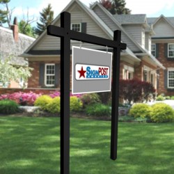 double real estate sign post
