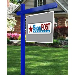Blue Real Estate Sign Post
