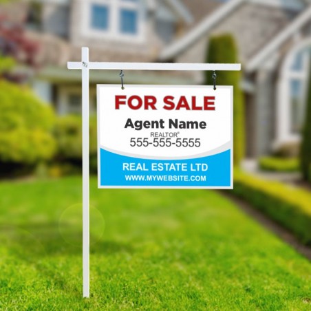 cheap white real estate sign post