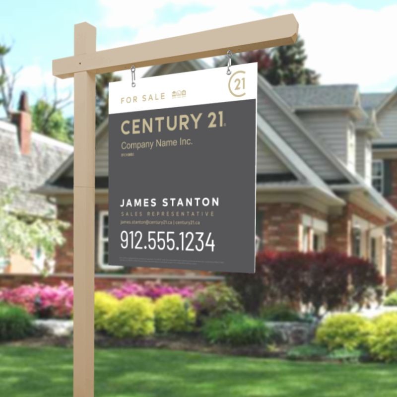 Gold Real Estate Sign Post